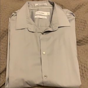 Calvin Klein light gray non iron dress shirt